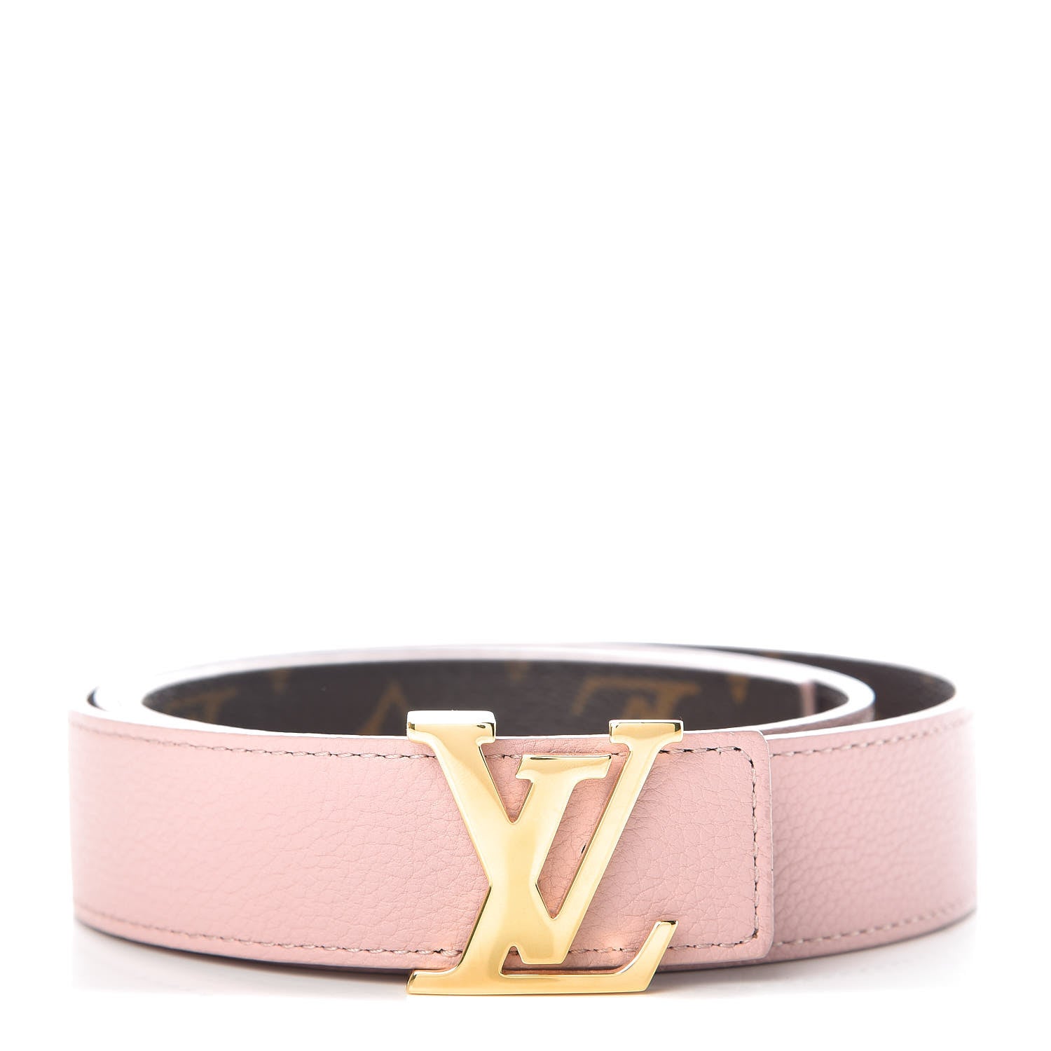 Louis Vuitton Calfskin Monogram 30mm LV Initiales Reversible Belt 85 34 Rose Ballerine 1 of 4
