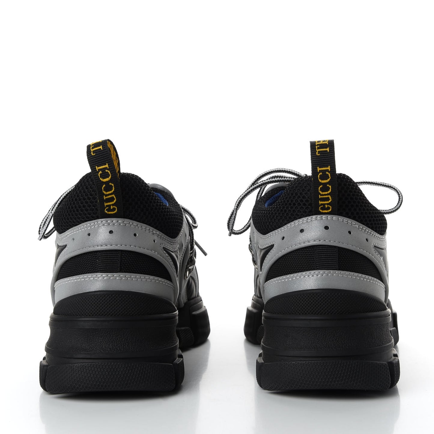 X SEGA Mesh Technical Canvas Calfskin Reflective Mens Flashtrek Sneakers 8 Silver Black