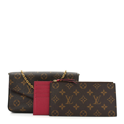 Louis Vuitton Monogram Pochette Felicie Chain Wallet Fuchsia 3 of 15