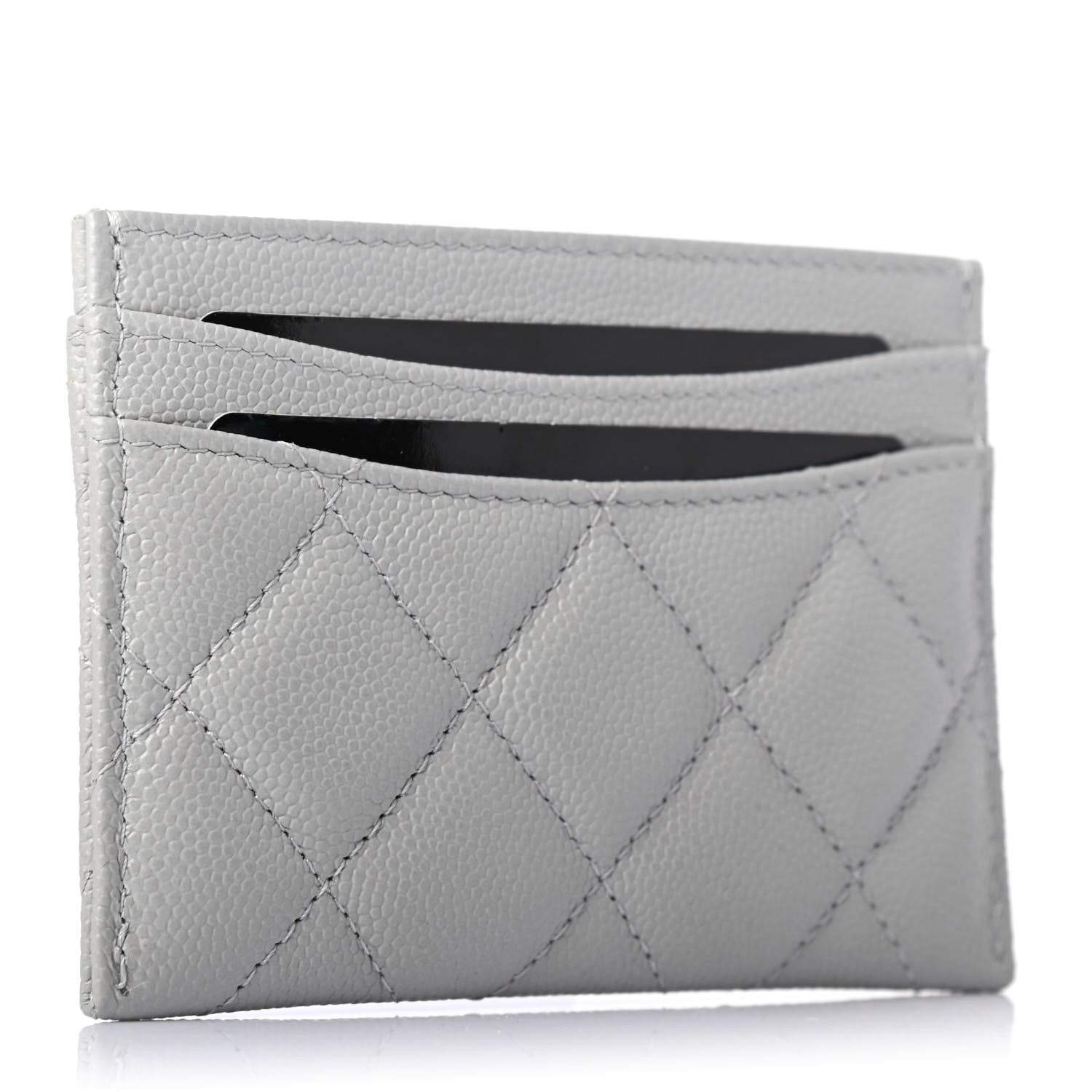 Chanel Caviar Quilted Card Holder Grey 2 of 4