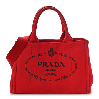 Prada Canapa Small Logo Tote Rosso 1 of 10