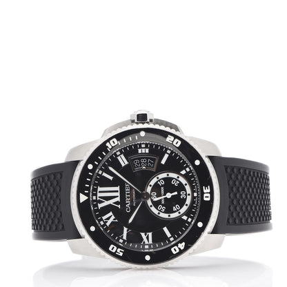 Cartier Stainless Steel Rubber 42mm Calibre de Cartier Diver Automatic Watch Black 3 of 9