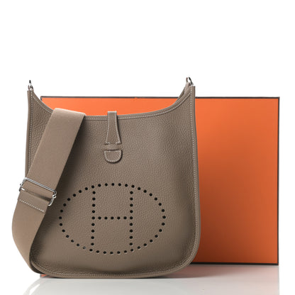 Hermes Taurillon Clemence Evelyne III PM Etoupe 11 of 11