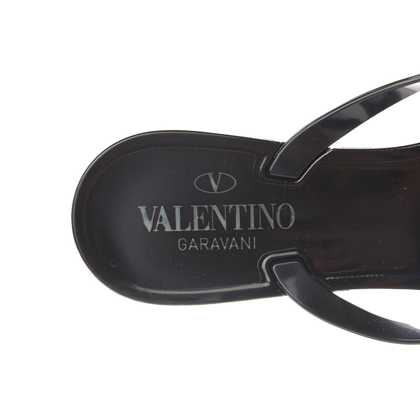 PVC Jelly Rockstud Bow Thong Sandals 38 Black