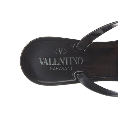 Valentino Garavani PVC Jelly Rockstud Bow Thong Sandals 38 Black 7 of 9