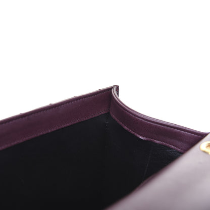 Saint Laurent Lambskin Matelasse Chevron Medium Monogram Satchel Amaranto 15 of 15