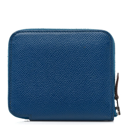 Hermes Epsom Silk'in Compact Wallet Deep Bleu 1 of 12