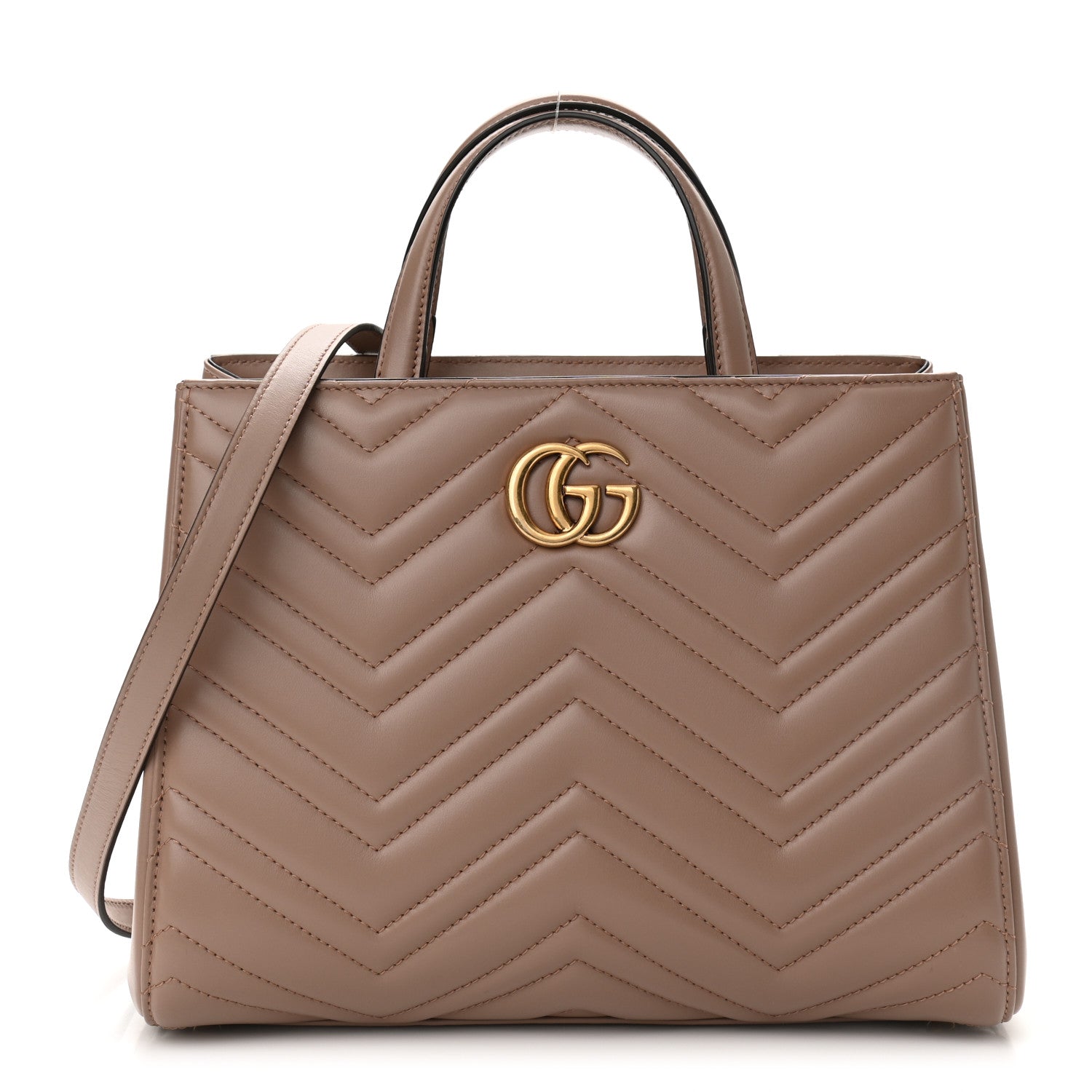 Gucci Calfskin Matelasse Small GG Marmont Tote Porcelain Rose 1 of 9