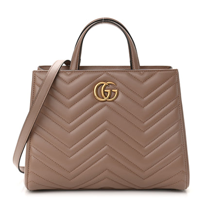 Gucci Calfskin Matelasse Small GG Marmont Tote Porcelain Rose 1 of 9