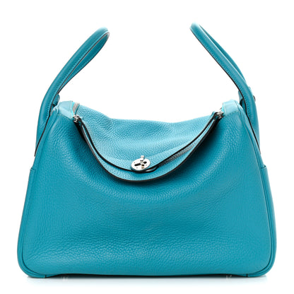 Hermes Taurillon Clemence Lindy 34 Turquoise 1 of 14
