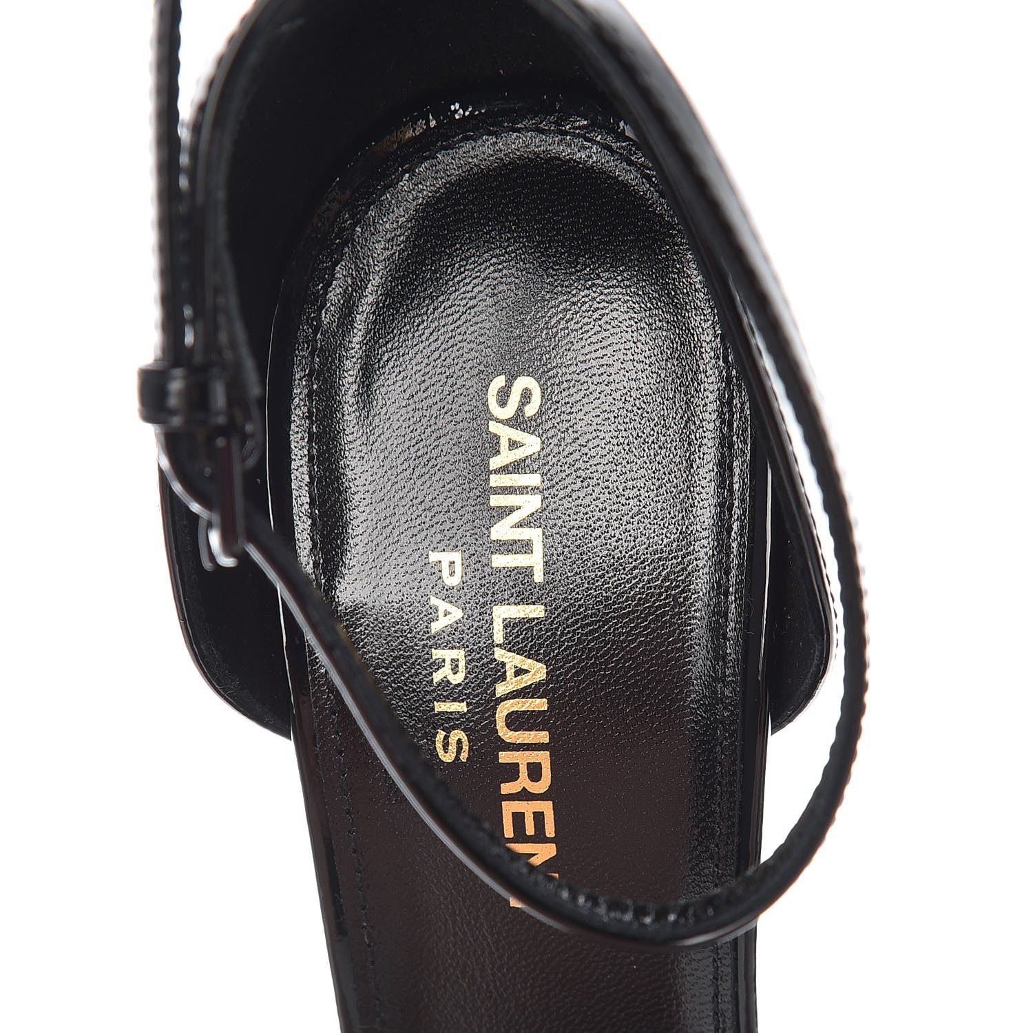 Saint Laurent Patent Opyum Sandals 37 Black 6 of 9