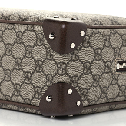 Gucci GG Supreme Monogram Textured Calfskin Square Messenger Bag Beige Ebony New Acero 11 of 12