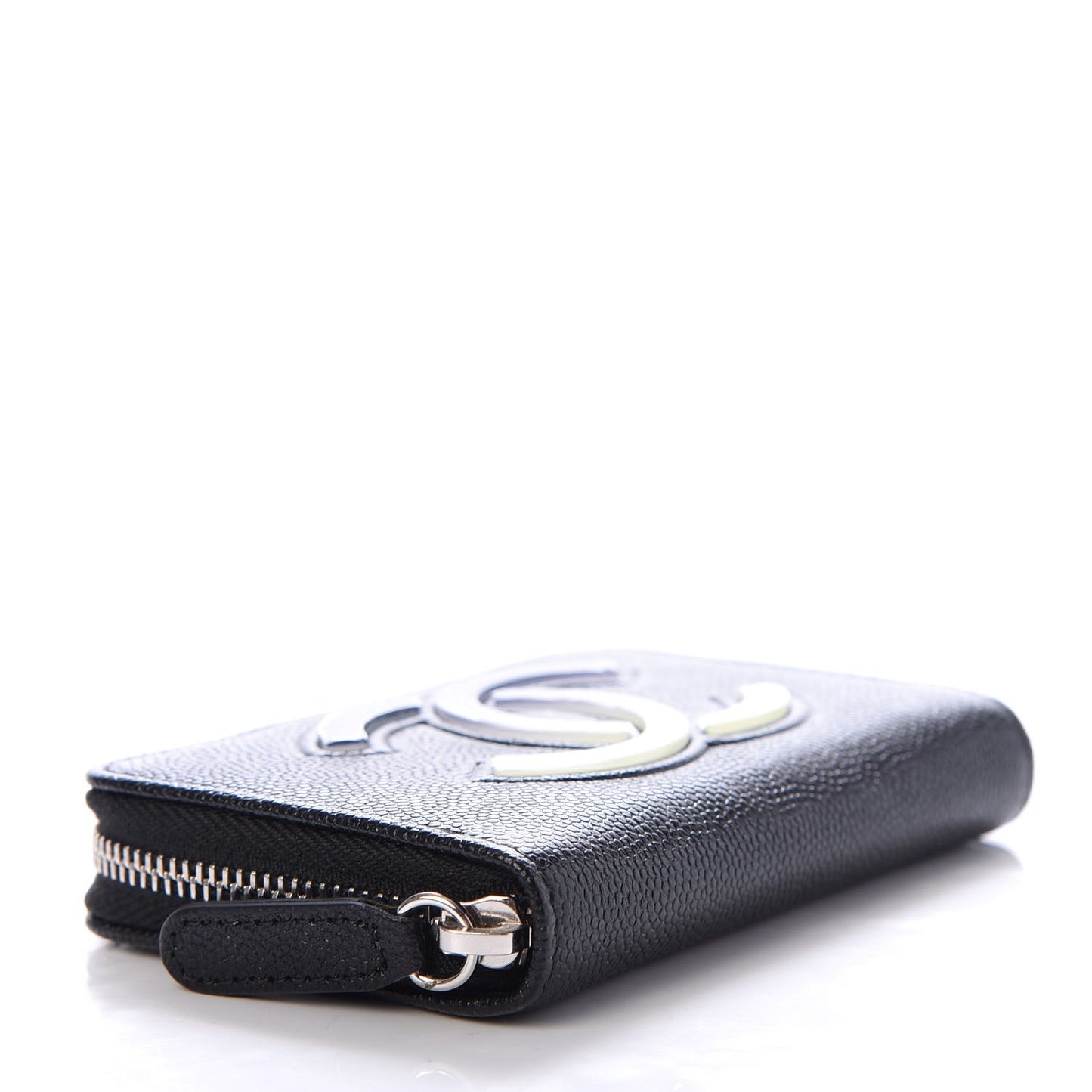 Caviar CC Small Zip Around Coin Purse Black Blue Green