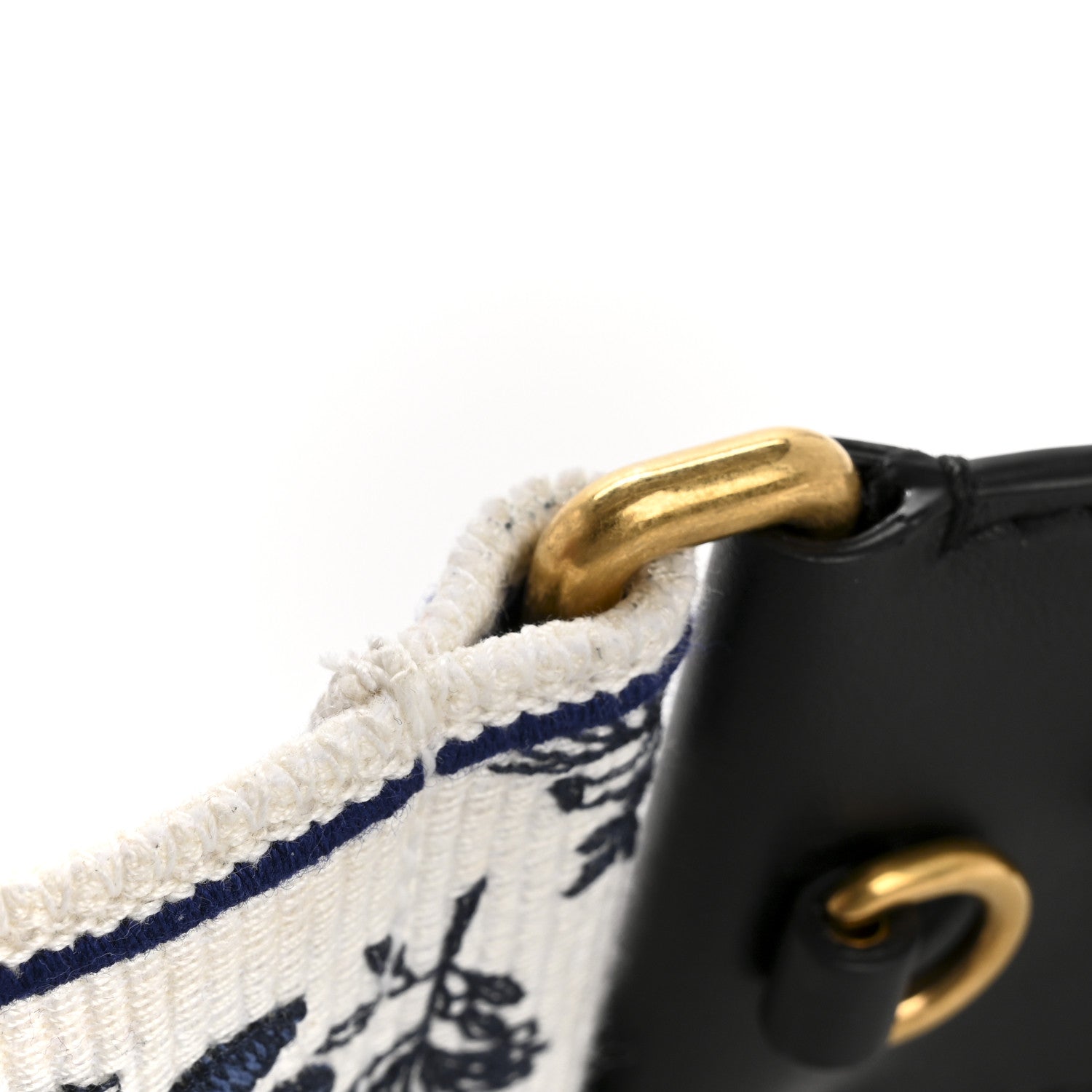 Christian Dior Canvas Embroidered Toile de Jouy Soleil Shoulder Strap Black White Blue 6 of 8