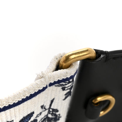 Christian Dior Canvas Embroidered Toile de Jouy Soleil Shoulder Strap Black White Blue 6 of 8