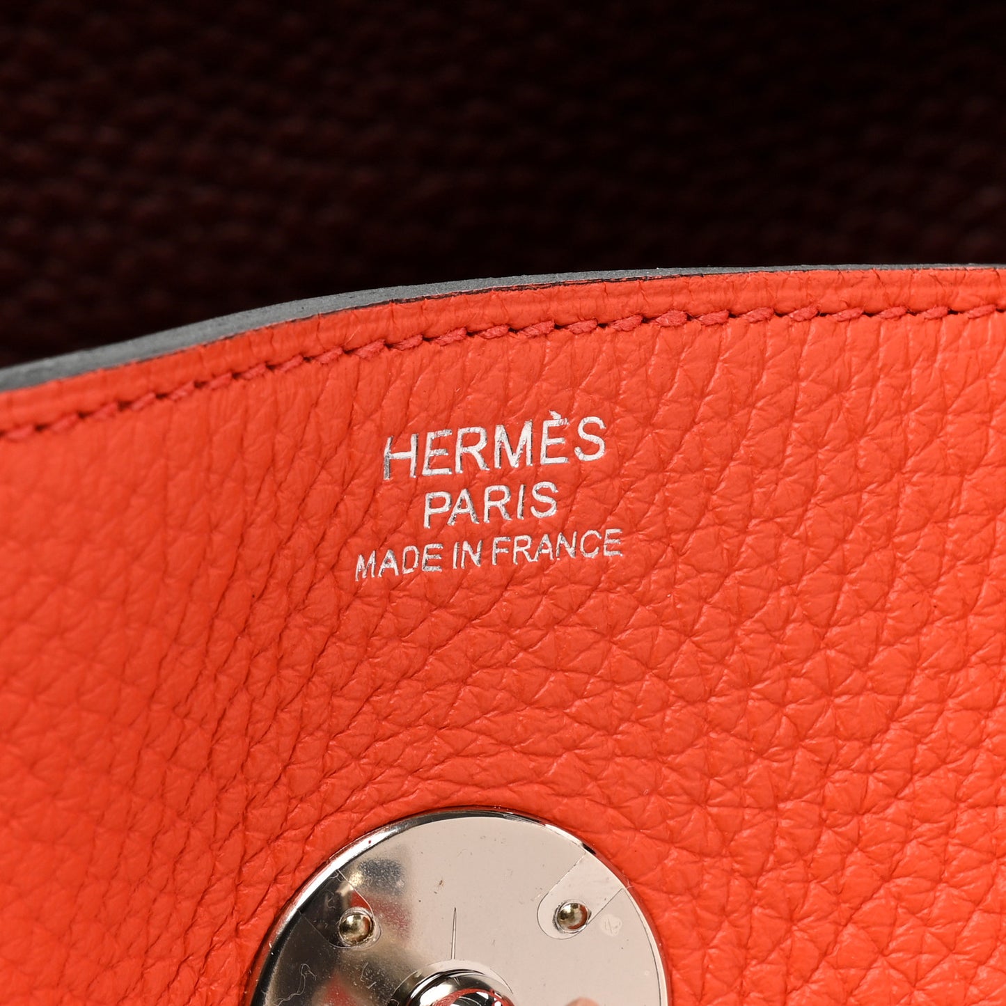 Taurillon Clemence Verso Lindy 30 Orange Poppy Bordeaux