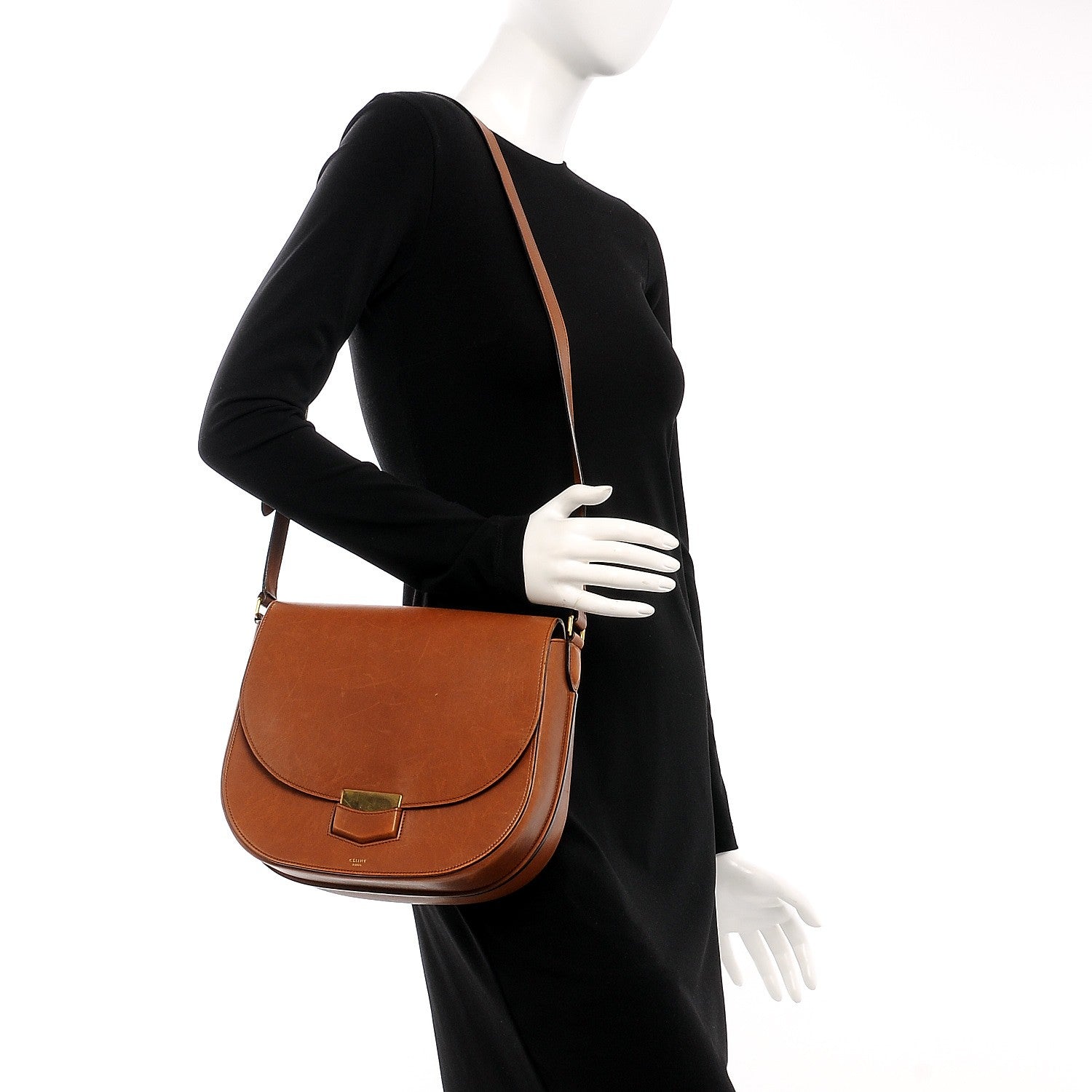 Celine Supersoft Calfskin Medium Trotteur Caramel 3 of 17