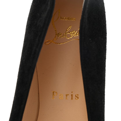 Christian Louboutin Suede Specchio CL Pump Flats 36.5 Black Gold 7 of 8