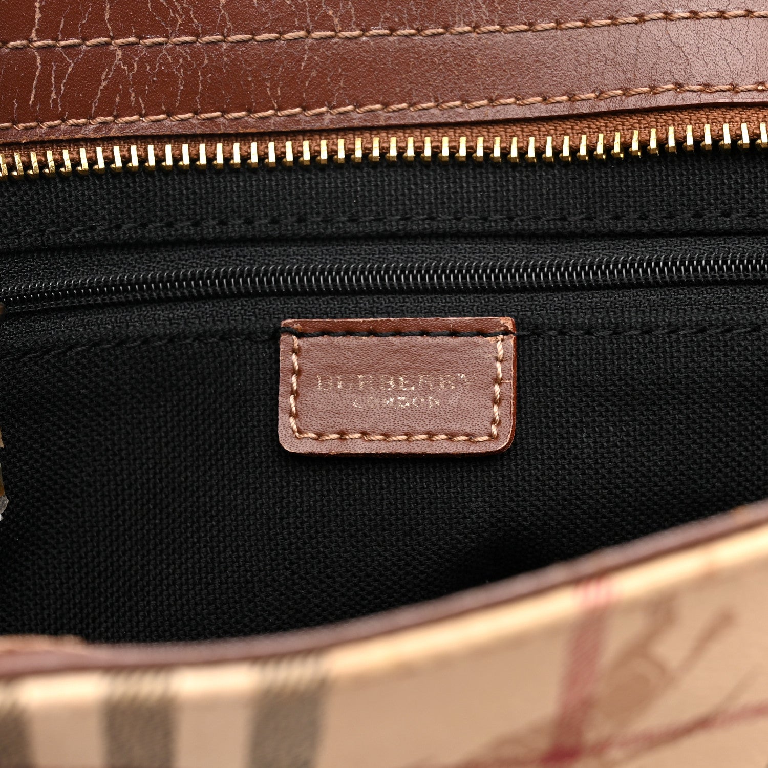 Burberry Haymarket Check Tote Brown 6 of 19