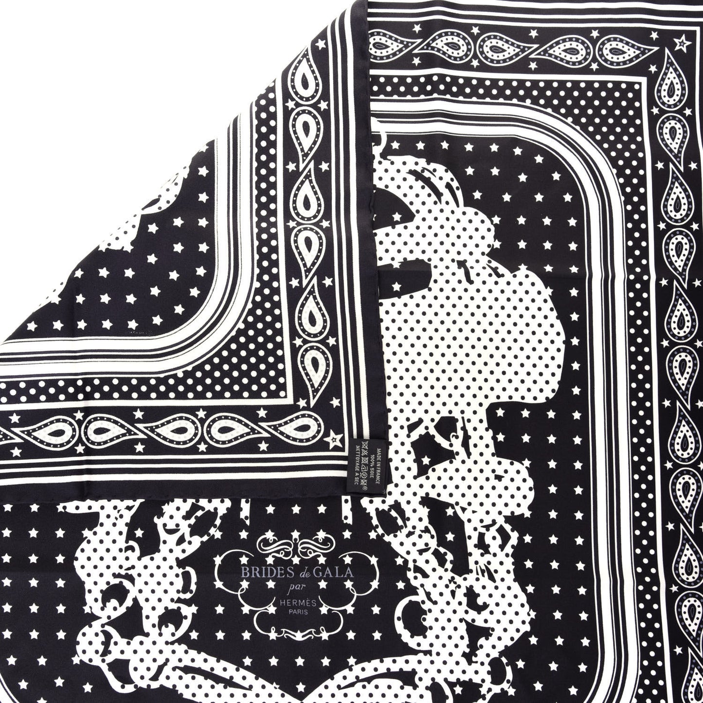 Silk Brides De Gala A Pois Bandana Scarf 55 Black White