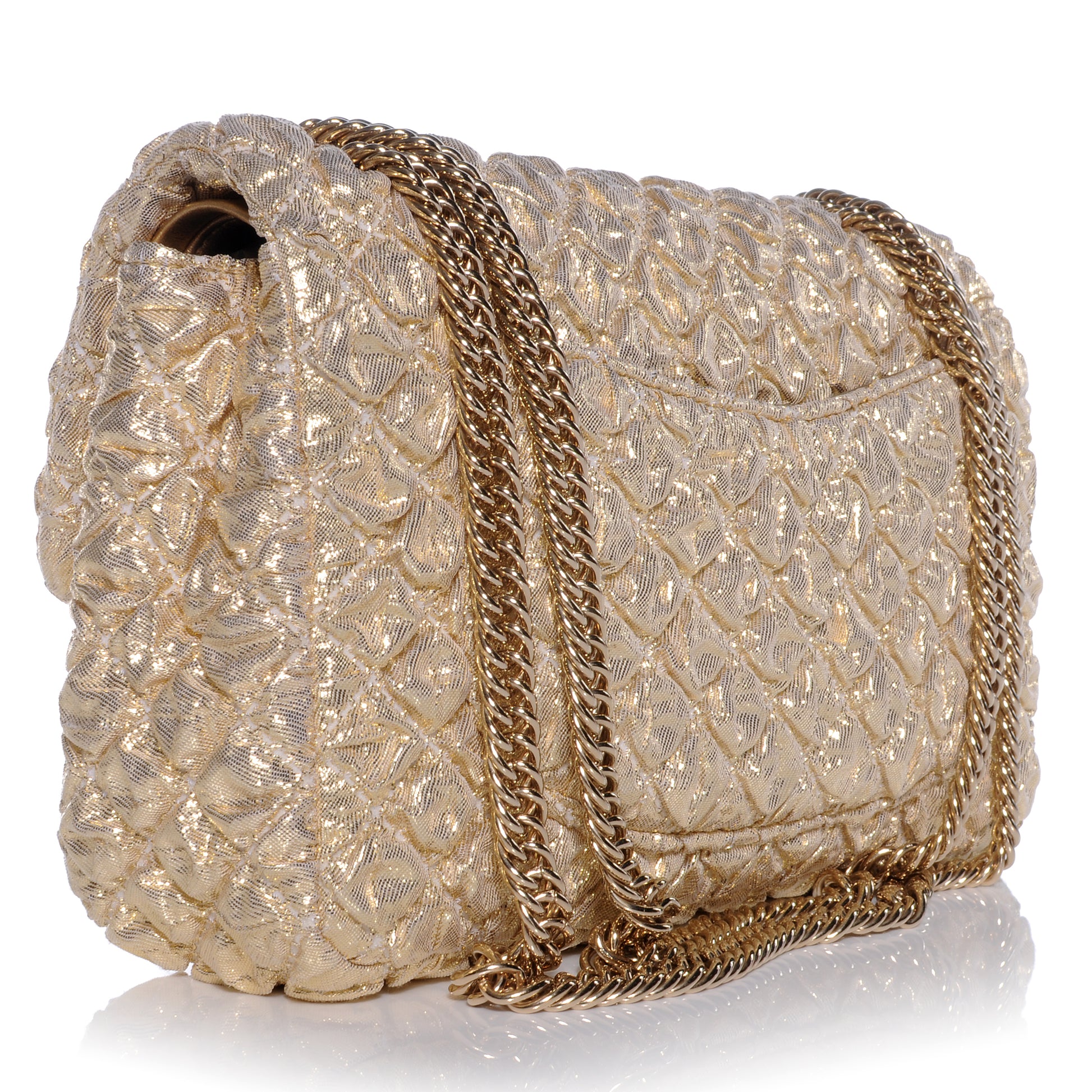 Chanel Lame Quilted Small Flap Metallic Gold 3 of 10