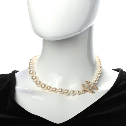 Chanel Pearl CC 100th Anniversary Necklace Light Gold 2 of 4