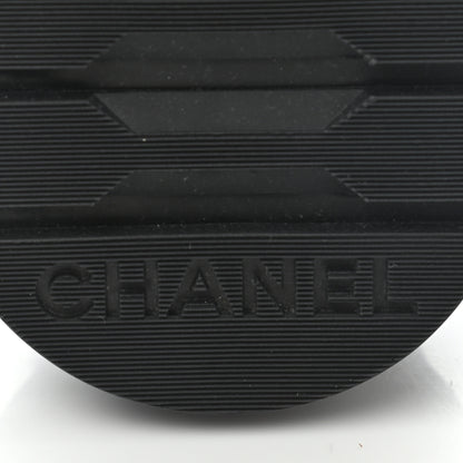 Chanel Lambskin Calfskin Quilted Lace Up Combat Boots 36 Beige Black 8 of 10