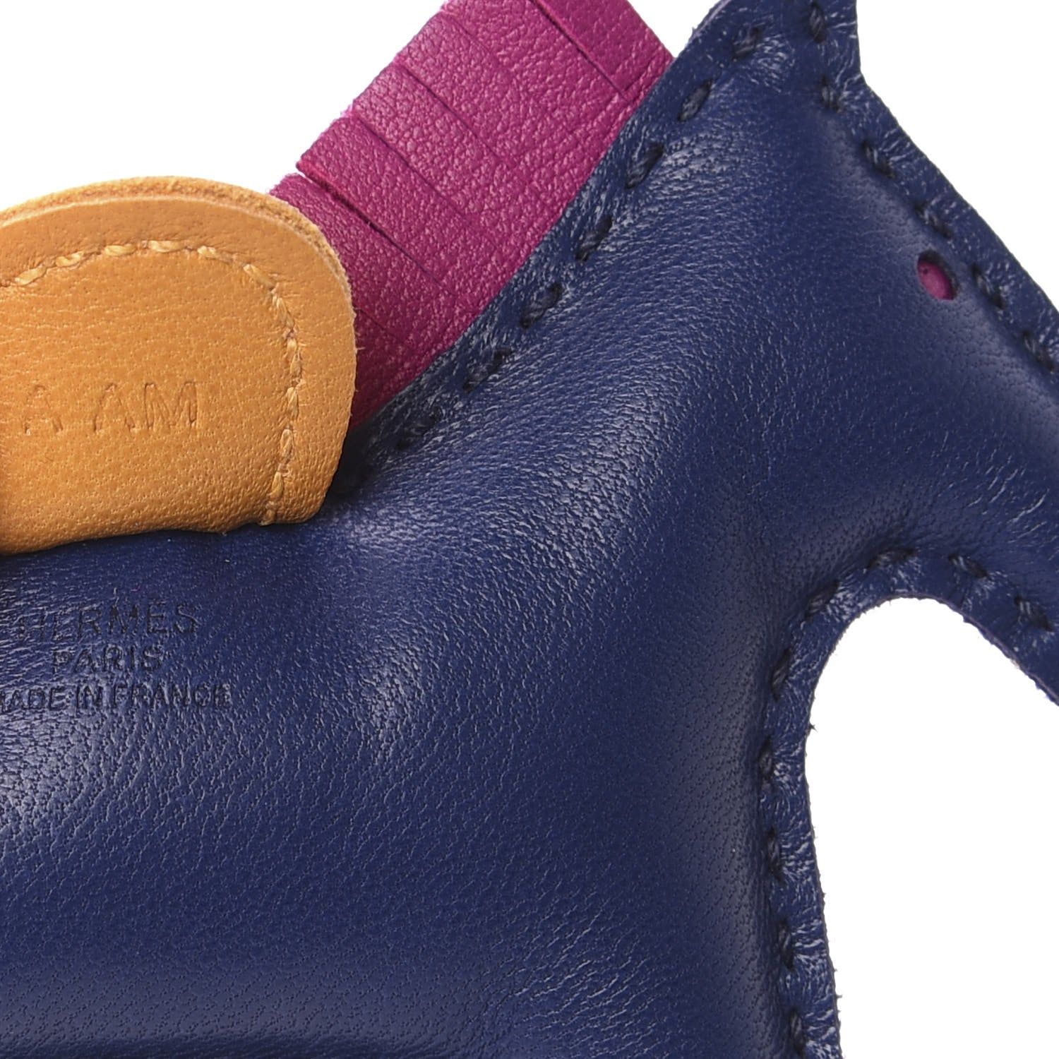 Hermes Milo Lambskin Grigri Rodeo Horse Bag Charm PM Bleu Saphir Rose Pourpre Bouton D'Or 4 of 5