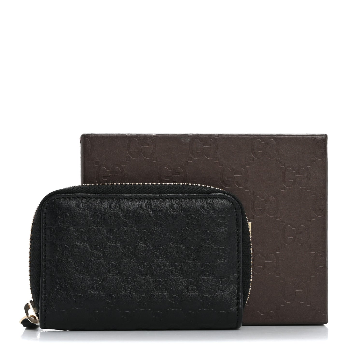 Microguccissima Zip Around Key Case  Black