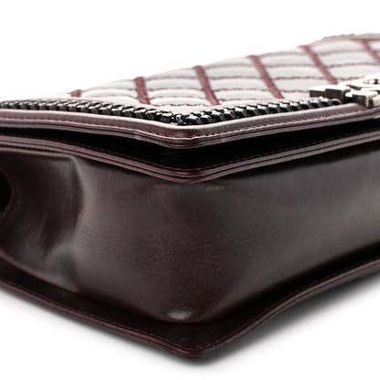 Chanel Goatskin Quilted New Medium Boy Handle Flap Burgundy 9 of 15