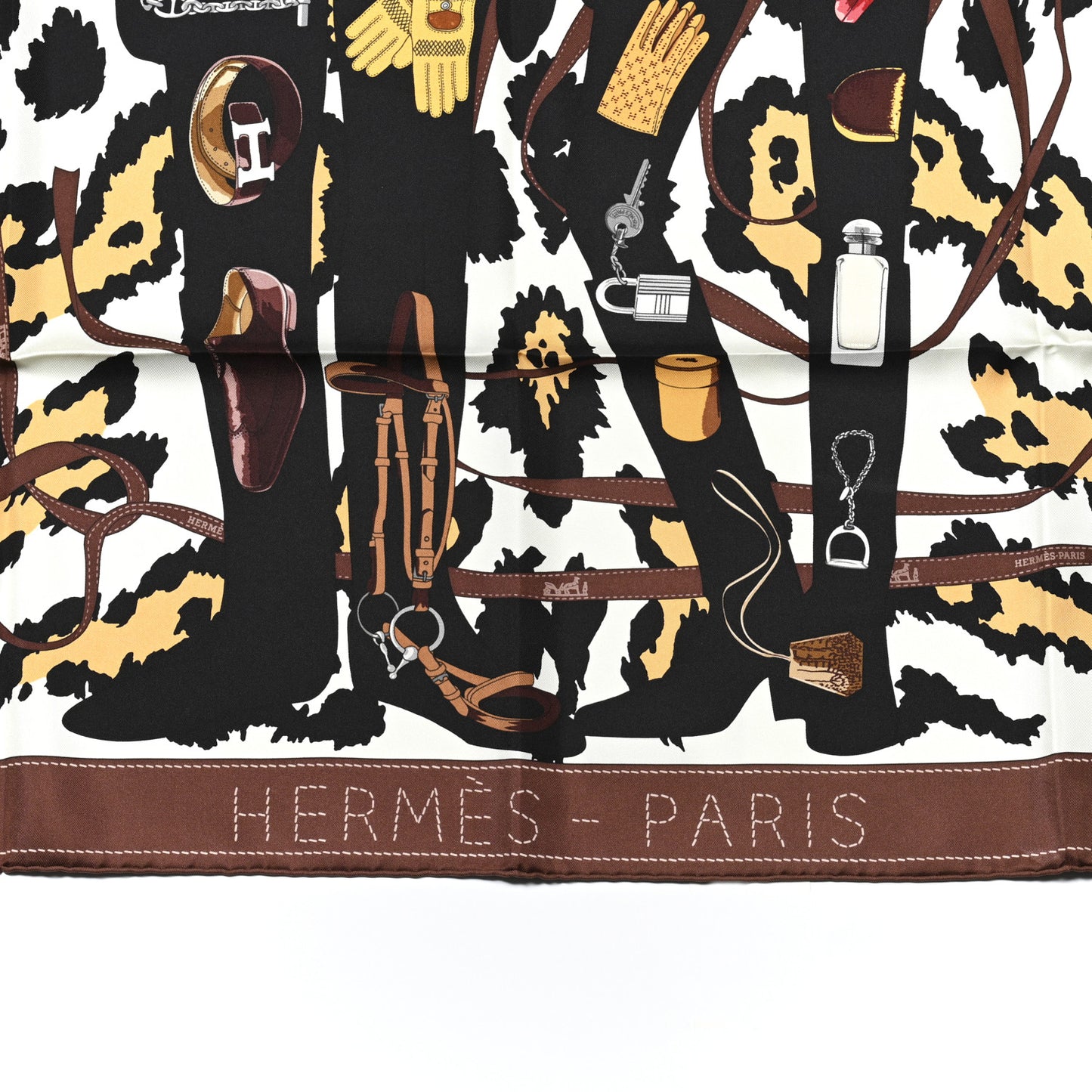 Silk Monsieur et Madame Scarf 90 Chocolat Ivoire Black