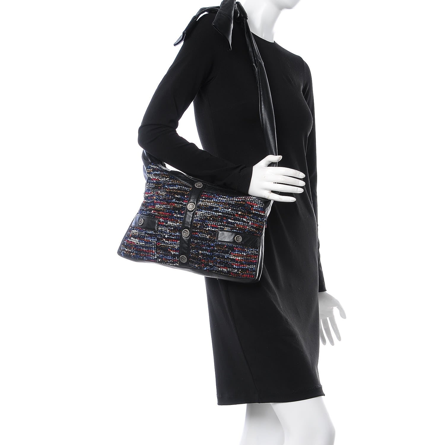 Chanel Lambskin Tweed Small Girl Bag Multicolor Black 2 of 7