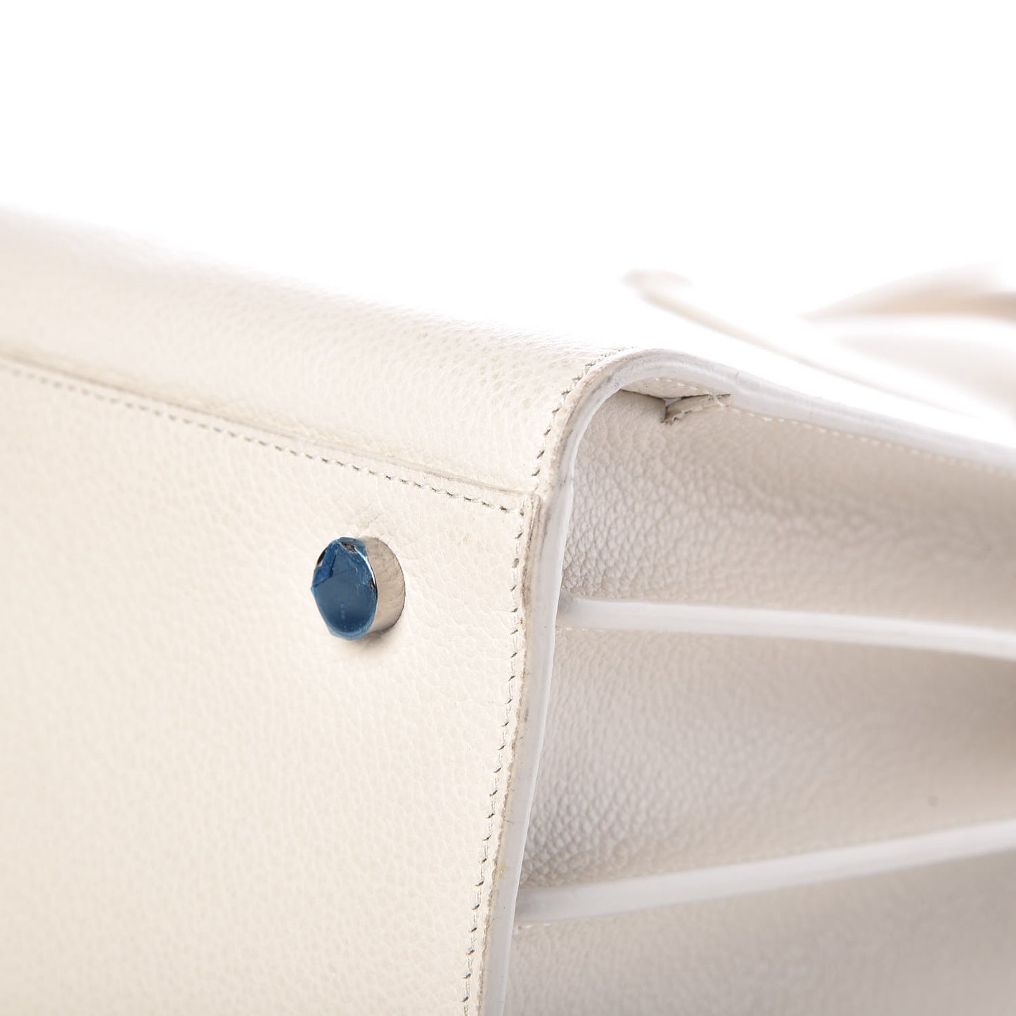 Grained Calfskin Small Sac De Jour Dove White