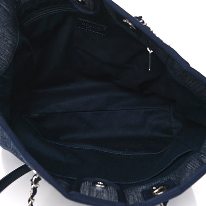Chanel Denim Small Deauville Tote Dark Blue 5 of 7
