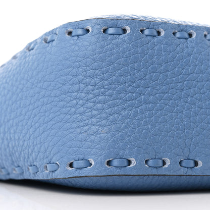 Fendi Cuoio Roma Sellerissima Nappa Sintetica Tape Stitch Baguette Placca Argento Blue 9 of 10