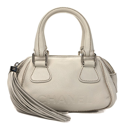 Chanel Calfskin Small Tassel Bowler White 1 of 9