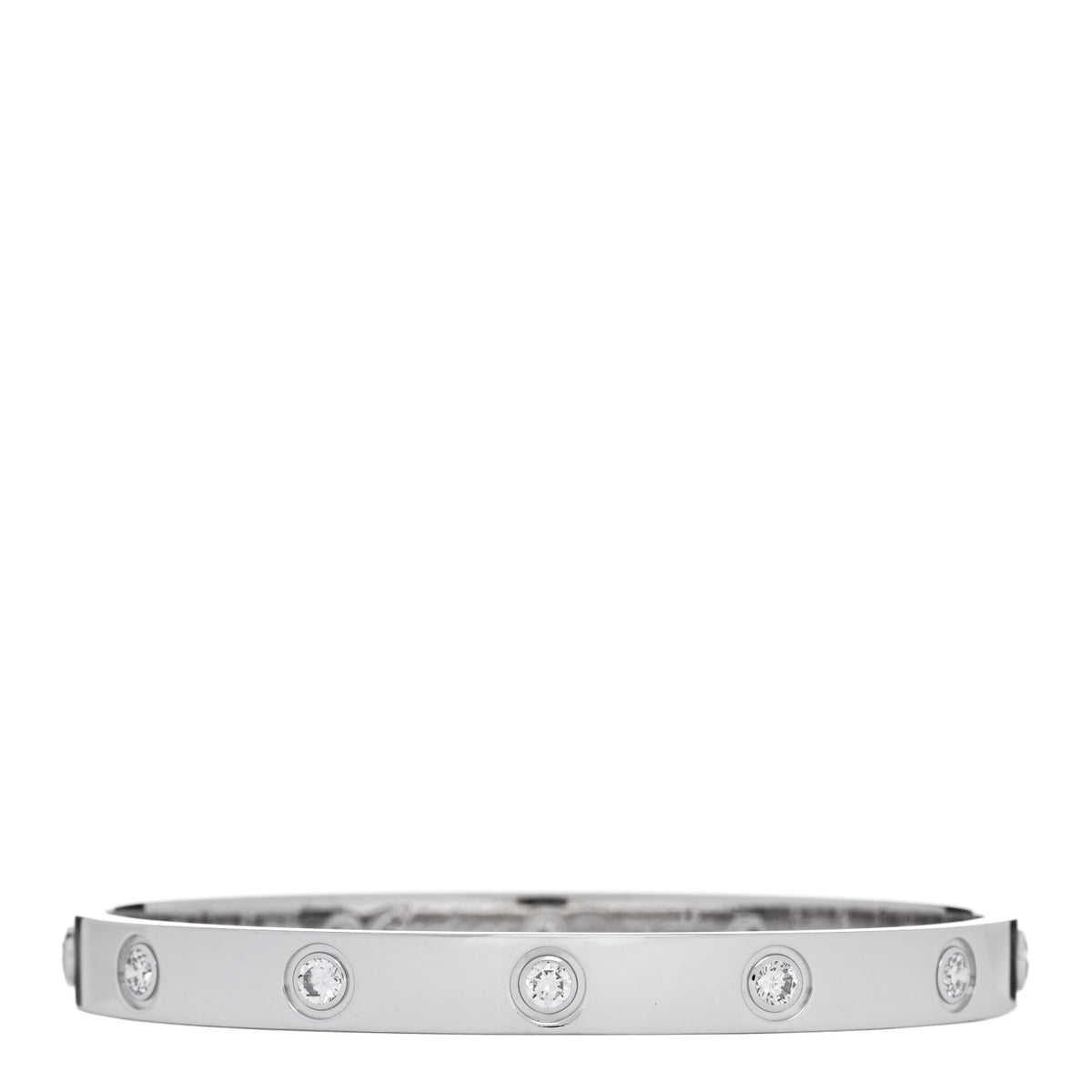 18K White Gold 10 Diamond LOVE Bracelet 16