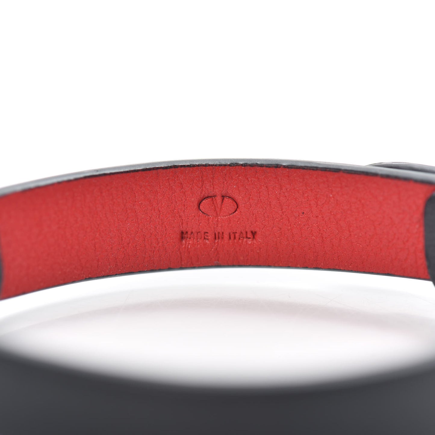 Calfskin VLogo Bracelet Black Rouge Pur
