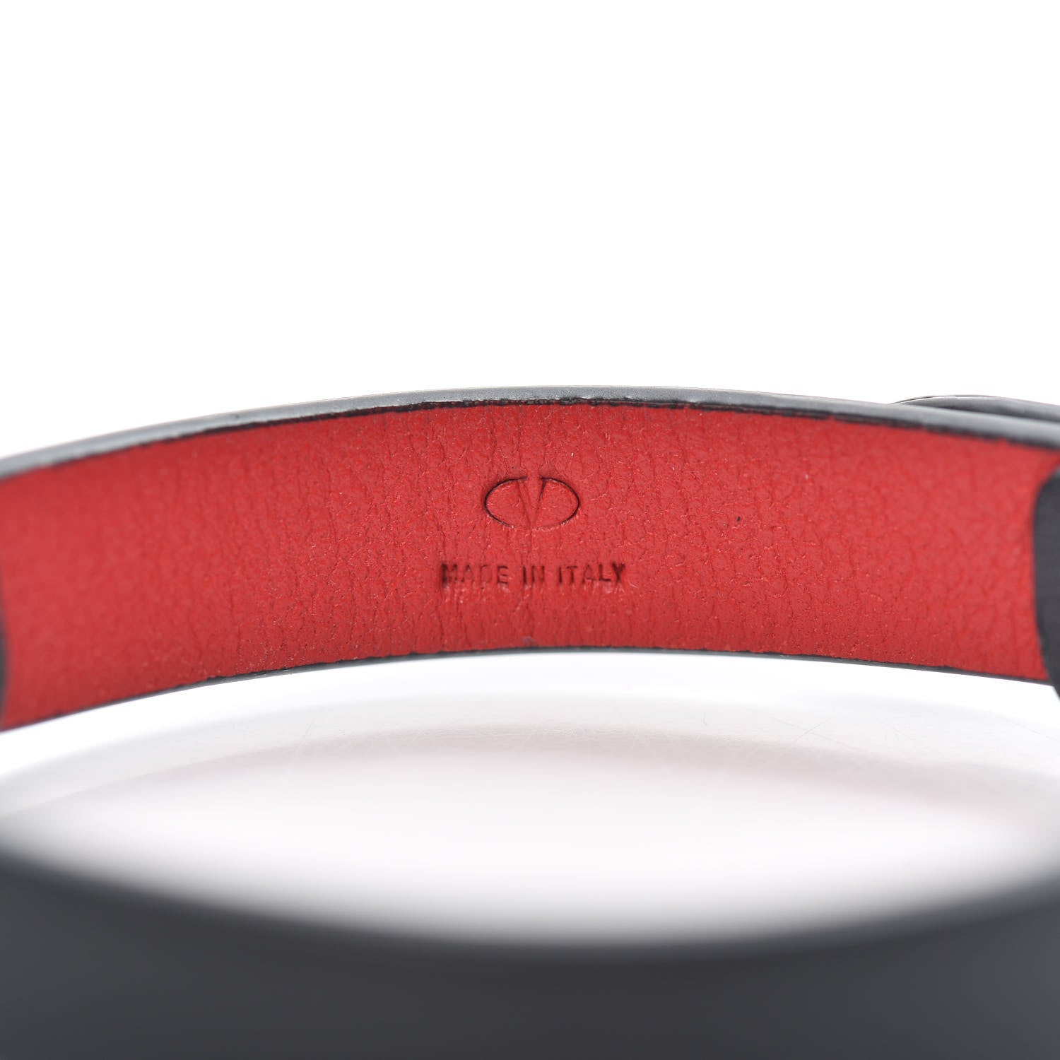 Valentino Garavani Calfskin VLogo Bracelet Black Rouge Pur 4 of 4