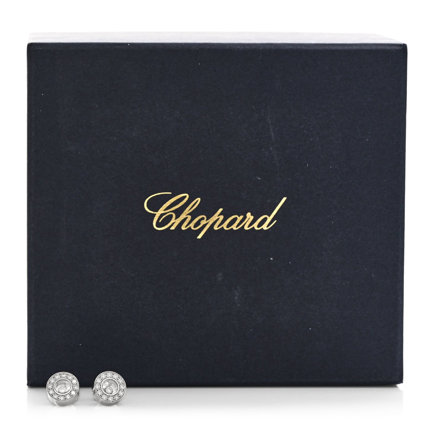 18K White Gold Happy Diamonds Icons Round Earrings
