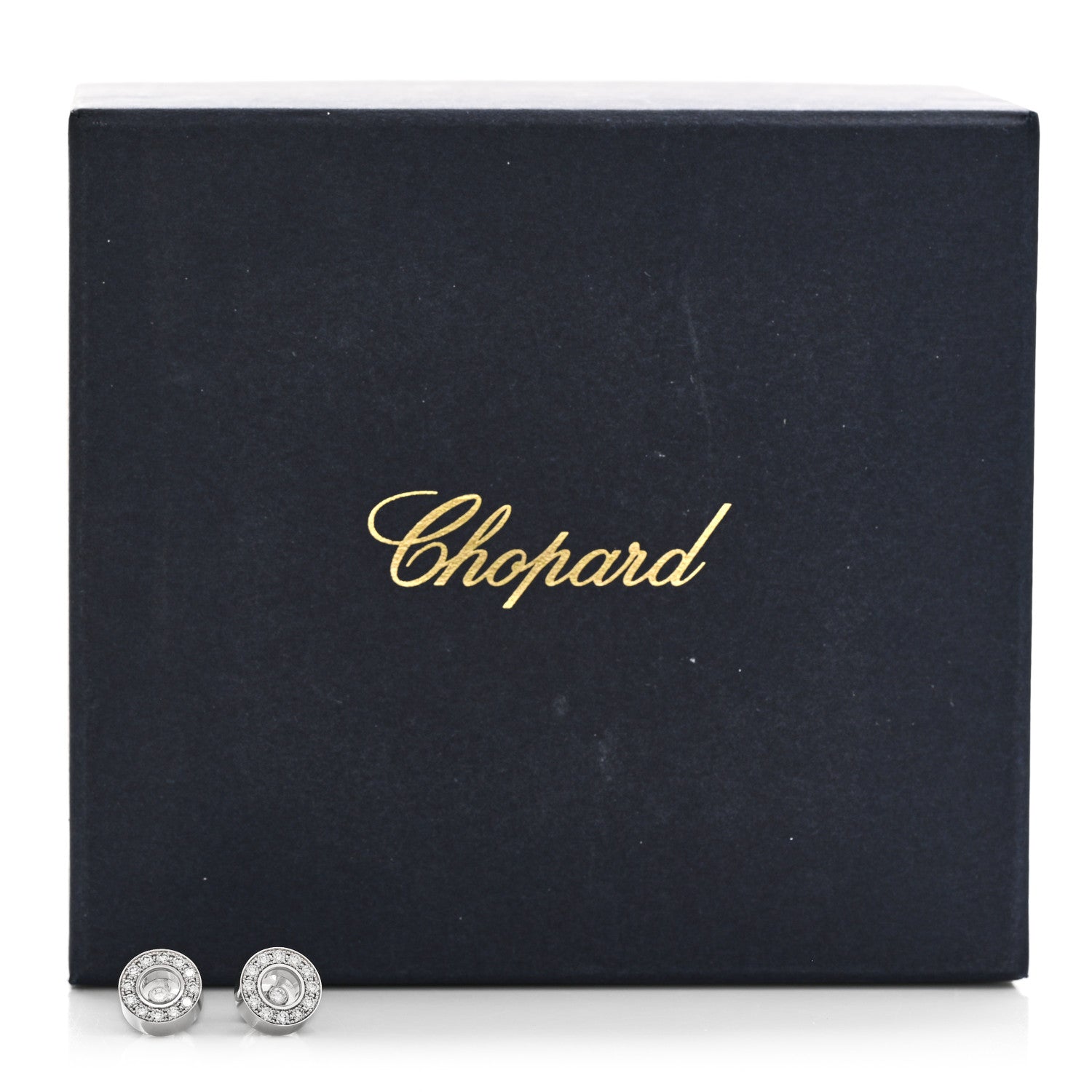 Chopard 18K White Gold Happy Diamonds Icons Round Earrings 5 of 5