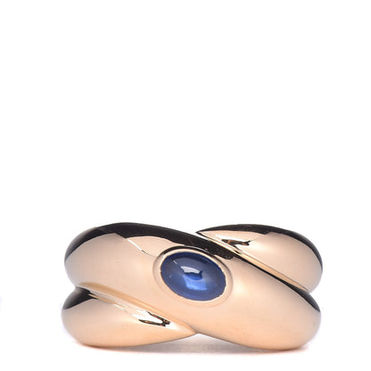 Cartier 18K Yellow Gold Blue Sapphire Colisee Ring 50 5.25 1 of 5