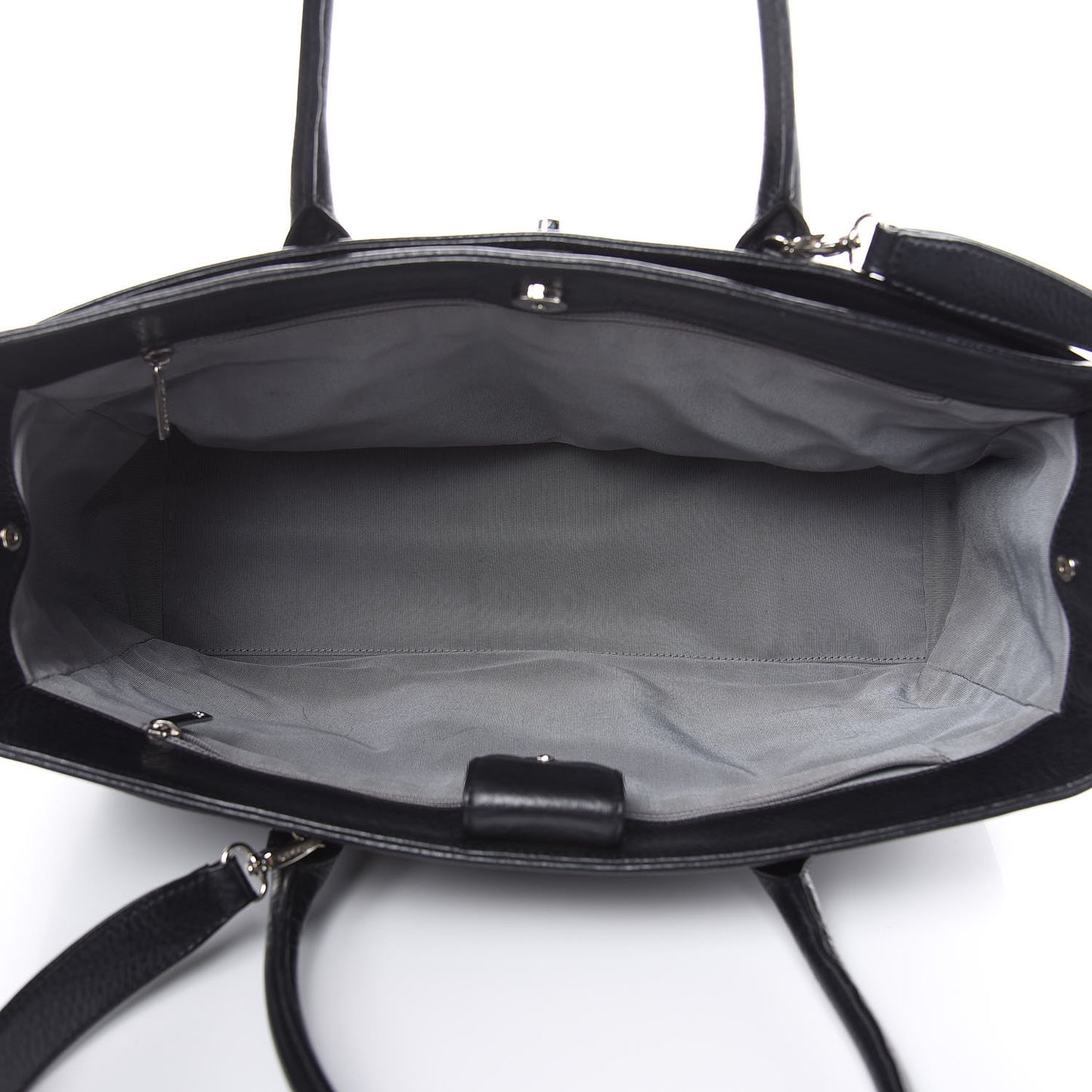 Calfskin XL Cerf Executive Shopper Tote Black
