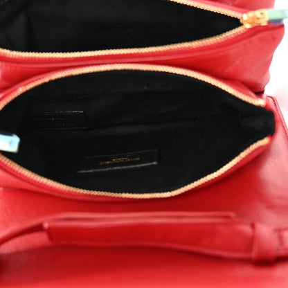 Saint Laurent Lambskin Diamond Quilted Monogram Angie Chain Bag Red 6 of 16