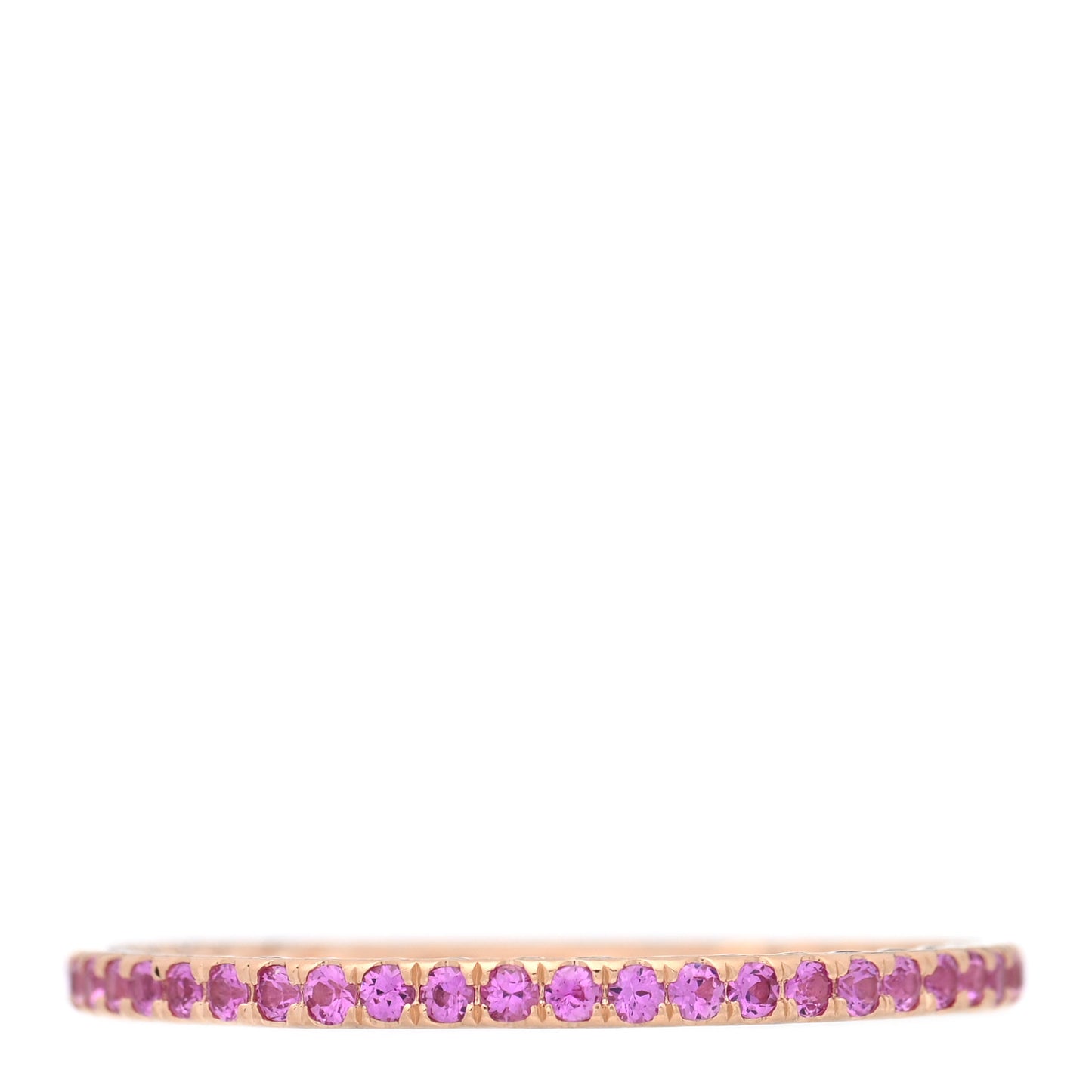 18K Rose Gold Pink Sapphire 1.85mm Eden Eternity Band Ring 66 11.5