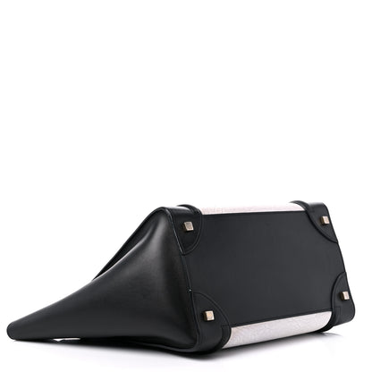 Celine Elephant Calfskin Mini Bi-Color Luggage Black White 4 of 19