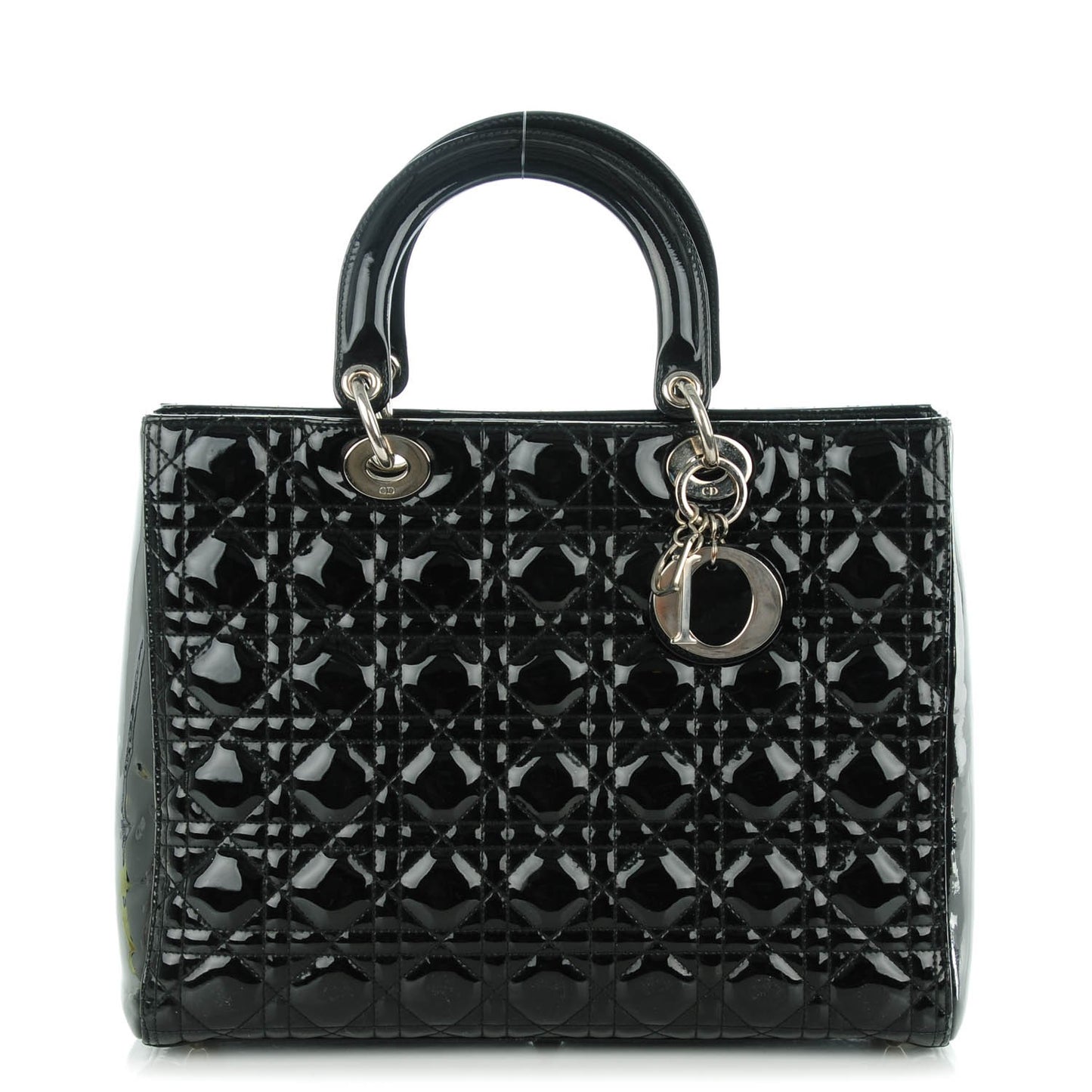 Patent Cannage Large Lady Dior Black