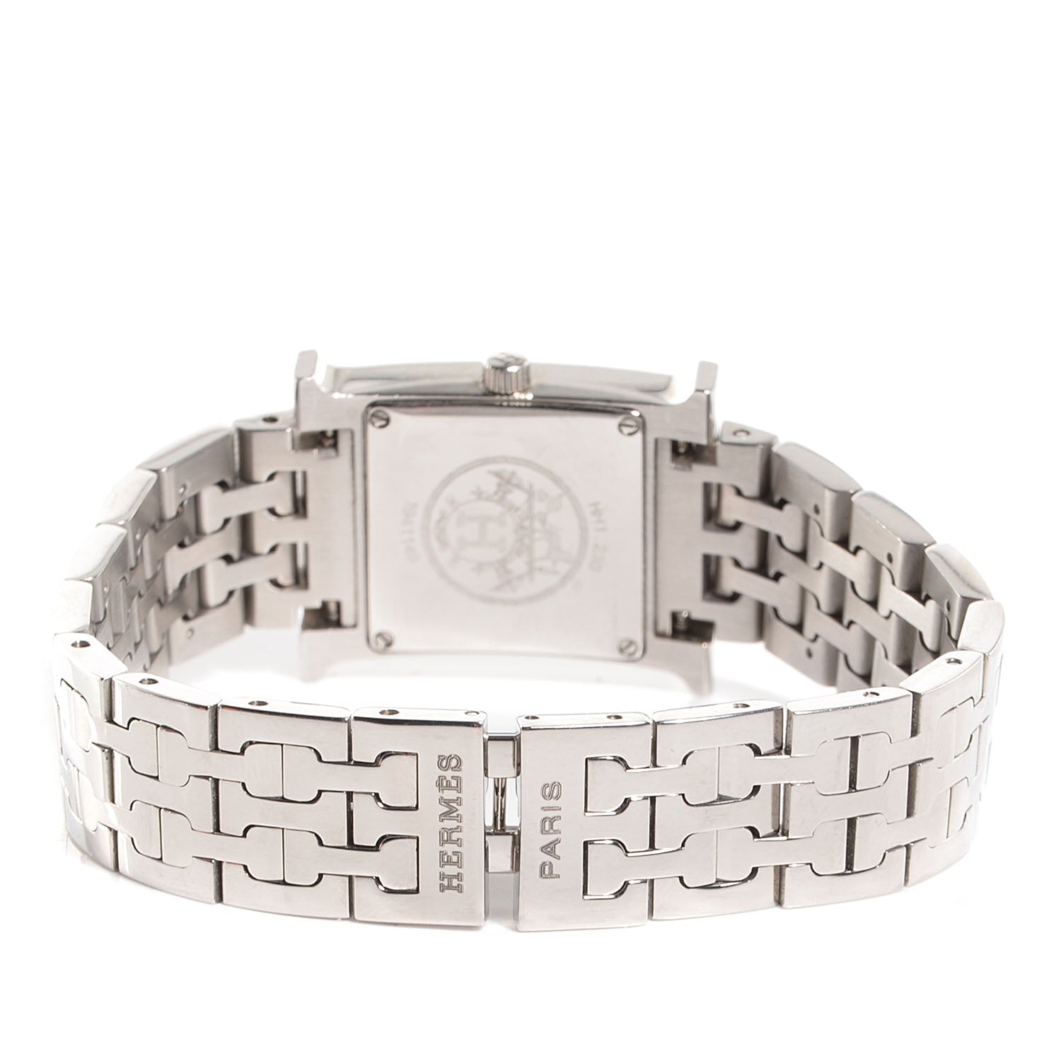 Hermes Stainless Steel Diamond Bezel 21mm Heure H Hour Quartz Watch 5 of 6