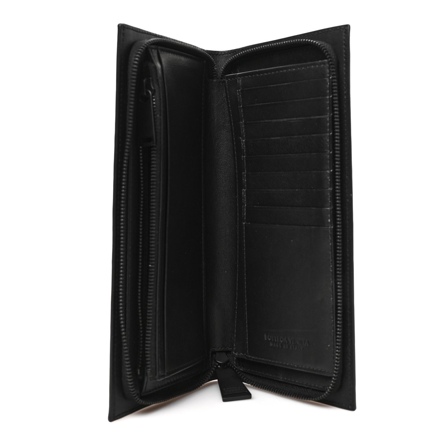 Nappa Intrecciato Zip Wallet Black