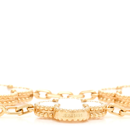 Van Cleef & Arpels 18K Yellow Gold Mother of Pearl 5 Motifs Vintage Alhambra Bracelet 3 of 5